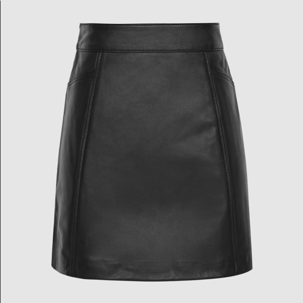 *NWT* Reiss Arden Leather Mini Skirt
